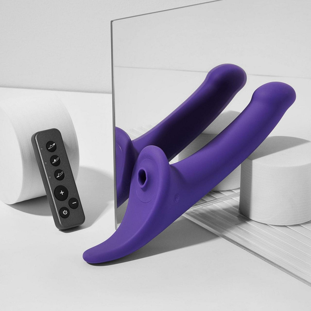 Вибронасадка для страпона с вакуумной стимуляцией Strap-On-Me Multi Orgasm Dildo M Purple Sex Aura Киев - изображение 2