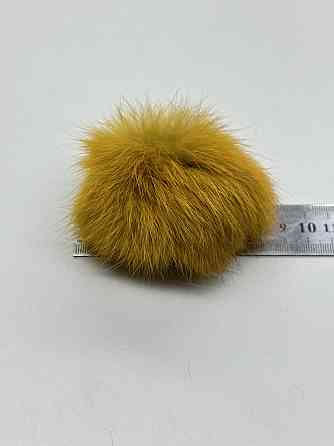 Помпон на шапку з натурального хутра кролика 7-8 см Гірчичний Харків