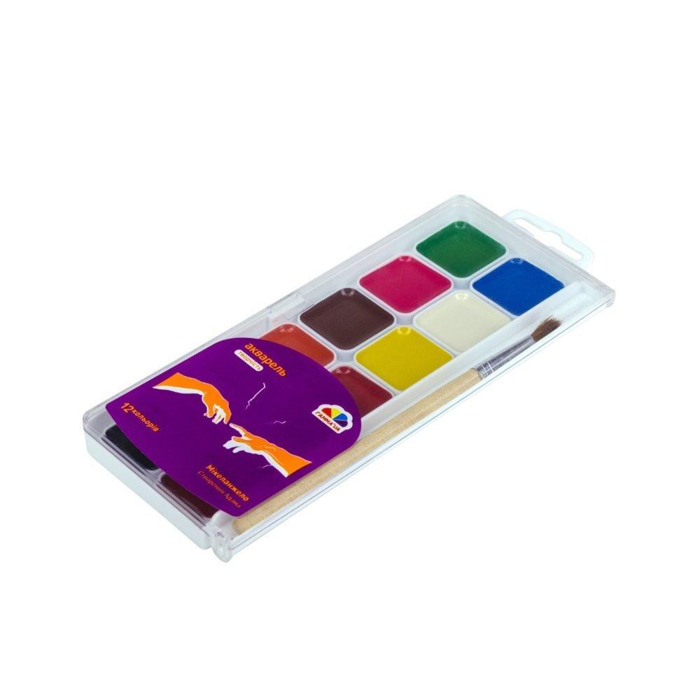 Фарби акварельні "Гамма Нововолинськ" "Творчість" 12кол. 400101 з пензликом, шт Київ - фото 1