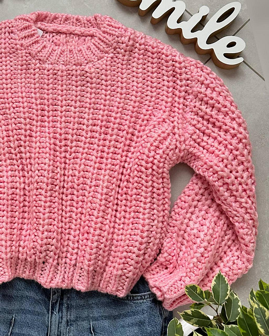 Женский уютный оверсайз свитер машинная вязка Одесса - изображение 8