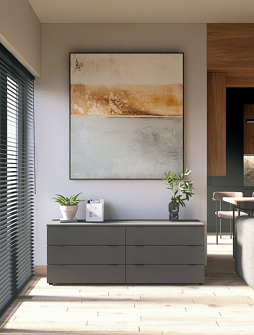 Комод Doros Рон 9 Графит 6 Ящиков 160х38х62 DRS-011778 (41516176) Днепр - изображение 2