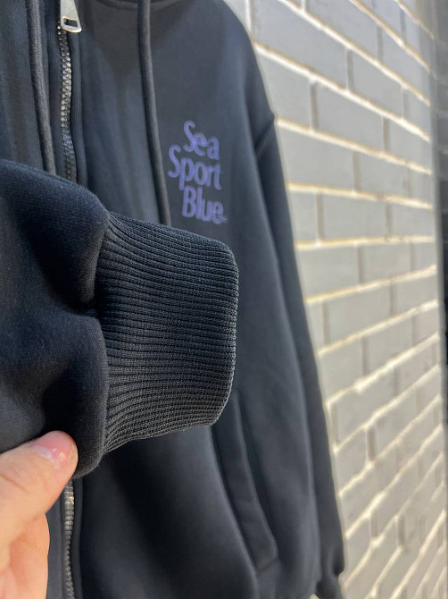 Толстовка жіноча Pepper&mint 24-02 на блискавці з капюшоном утеплена на флісі  чорний, чорний, S Одеса - фото 4