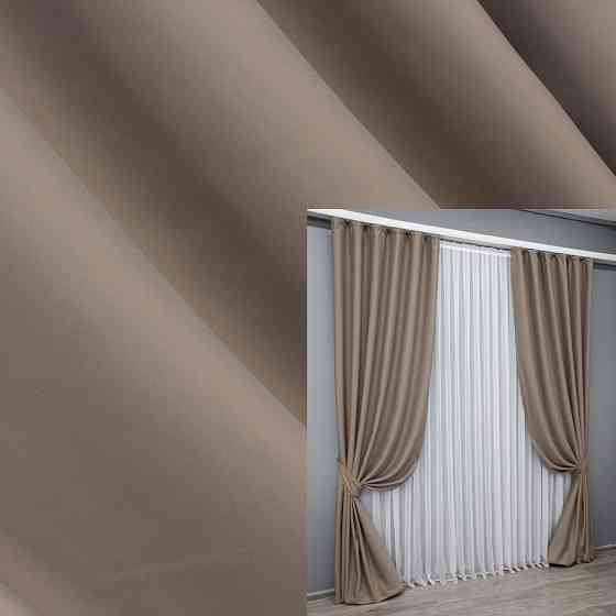 Комплект готових штор VR-Textil Блекаут Midnight № 1674ш Капучино 100х295 см 2 шт (31-776) Киев