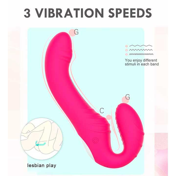 Безремневой силиконовый страпон с вибрацией и пультом Love Rider Винница - изображение 8