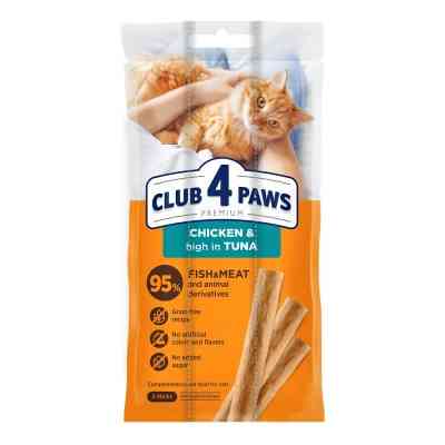 Лакомство для котов Club 4 Paws Мясная палочка с курицей и тунцем 3х5 г (4820269144668) Винница