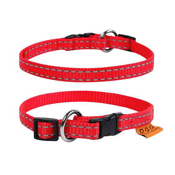 Нашийник "Dog Extreme" з нейлону регульований (ширина 10мм, довжина 20-30см) червоний Київ