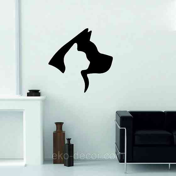 Декоративне настінне Панно «Кіт та Собака », Декор на стіну 90*90 см, Чорний Київ