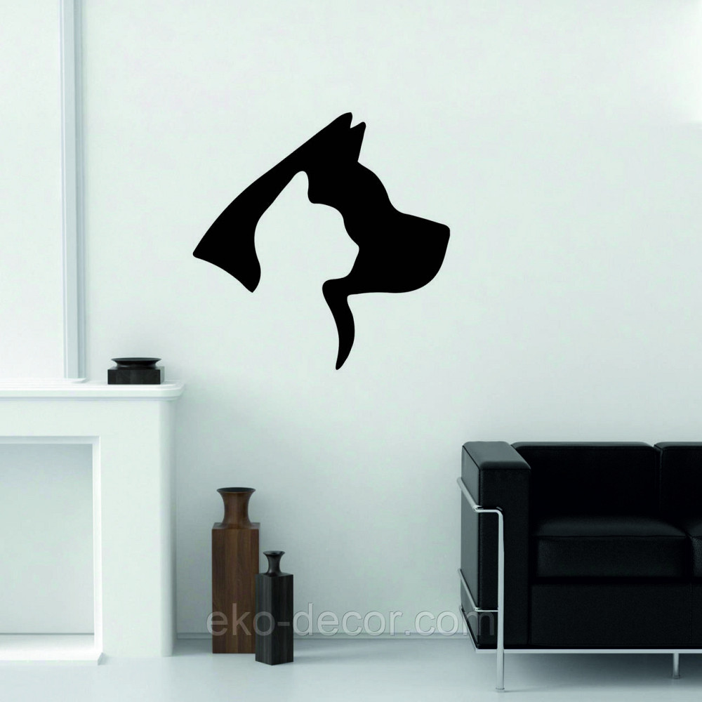 Декоративне настінне Панно «Кіт та Собака », Декор на стіну 90*90 см, Чорний Київ - фото 3