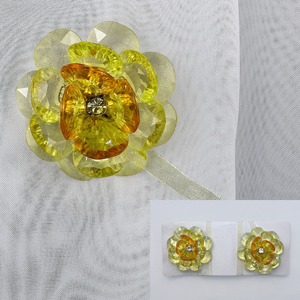 Магніти для штор і гардин Квітка набір 2 шт Жовтий (81-308) Київ - фото 1