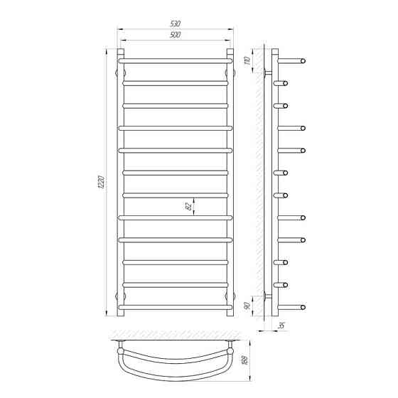 Водяна сушарка для рушників Laris Євромікс П12 500x1200 Київ