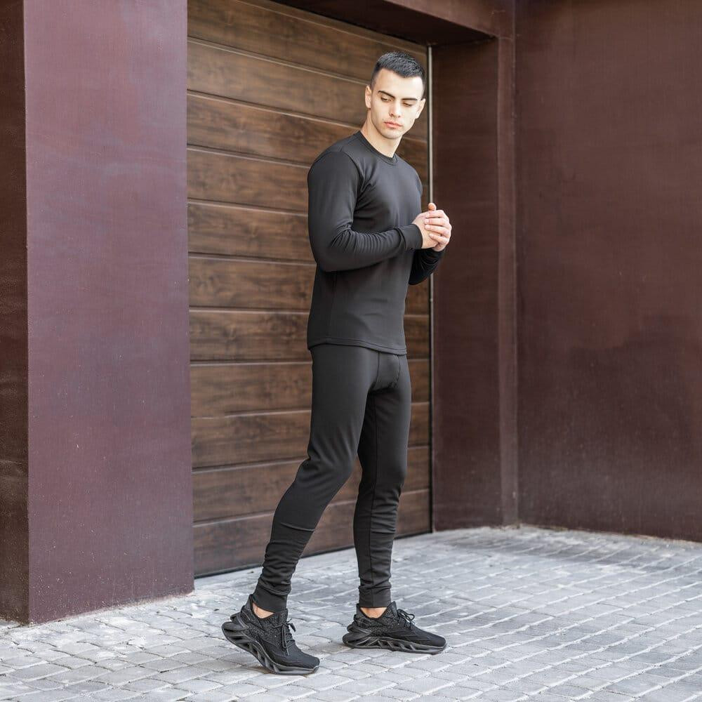 Мужское термобелье зимнее на флисе Pobedov Teplo черное Киев - изображение 5