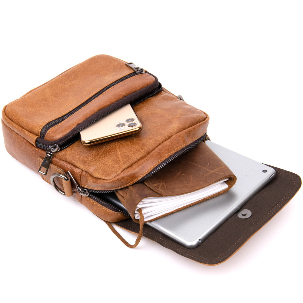 Сумка чоловіча месенджер на одне відділення Vintage 20413 Руда Київ - фото 7