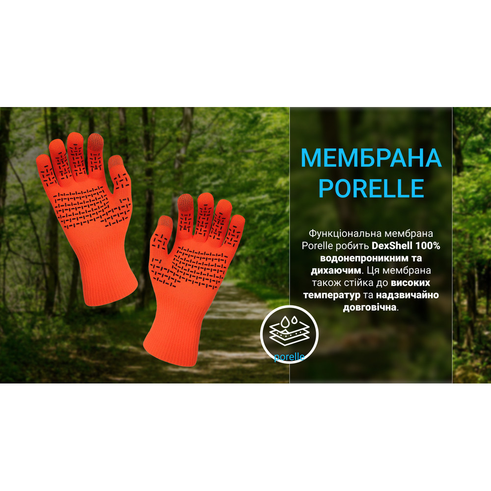 Перчатки водонепроницаемые Dexshell ThermFit Gloves, p-p S, оранжевые Киев - изображение 3