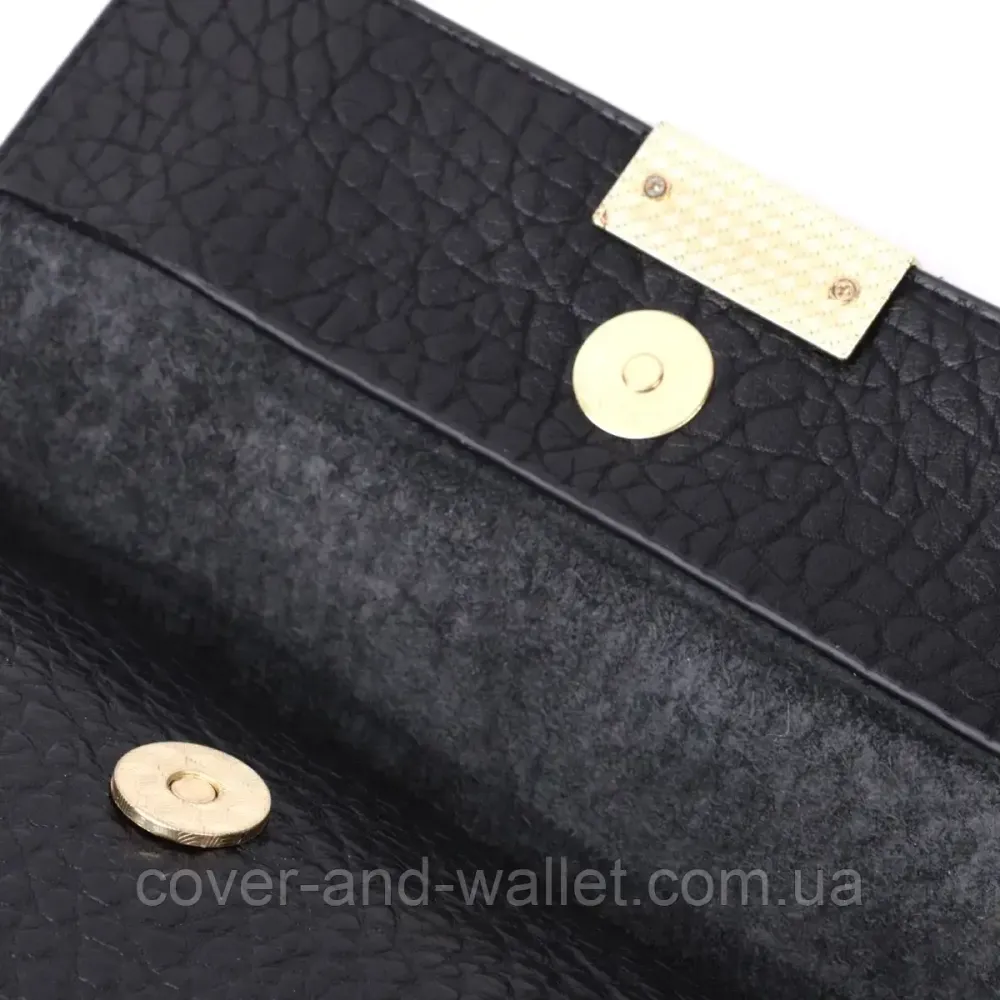 Компактна жіноча шкіряна сумка чорного кольору Київ - фото 3