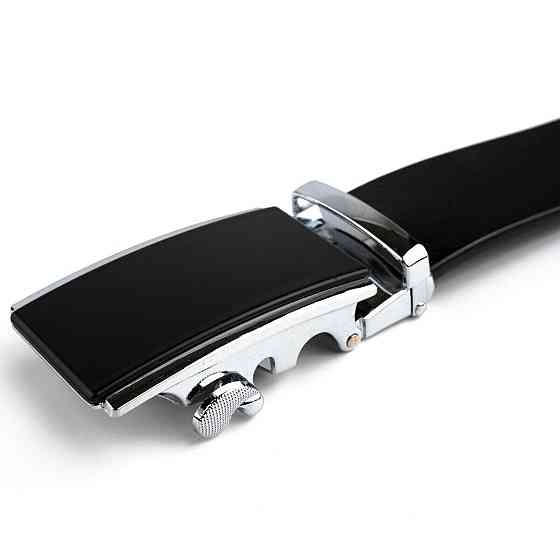 Ремень мужской черный прямоугольник Vintage 20257 Черный Киев