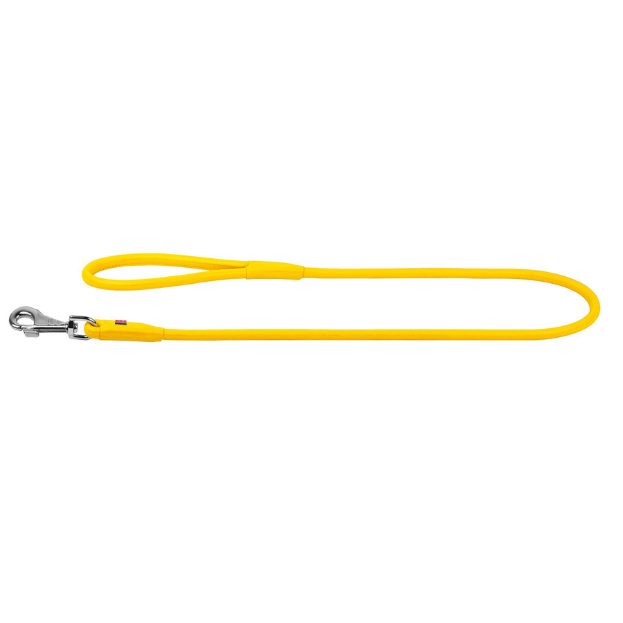 Повідець для собак шкіряний WAUDOG Glamour круглий, Д 10 мм, Дов 122 см жовтий Коломия - фото 2