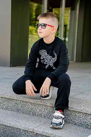 Костюм спортивный для мальчиков, черный, топ Крохатушка одяг Киев