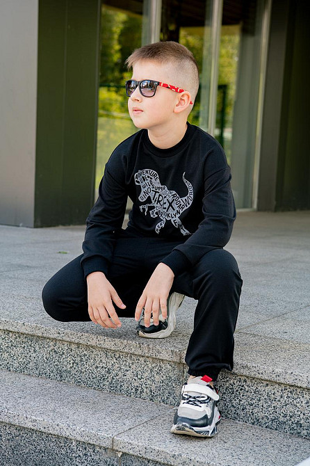 Костюм спортивный для мальчиков, черный, топ Крохатушка одяг Киев - изображение 3