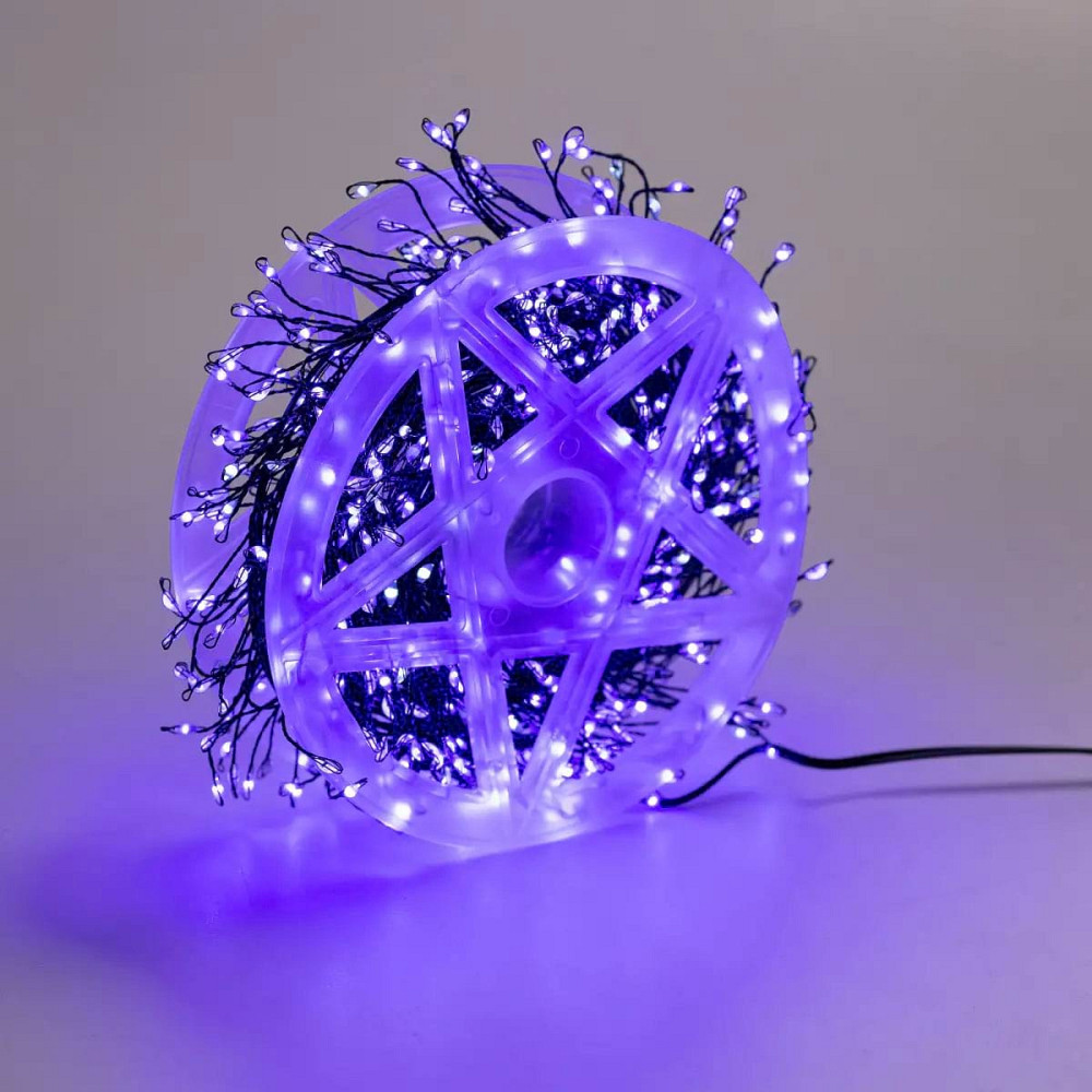 Garlando Гірлянда роса мішура 30 метрів хвойна лапа 640 led світлодіодів зелений дріт синя D175 Коломия - фото 2