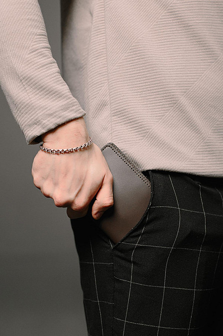 Чоловіче портмоне із натуральної гладкої шкіри SR005 (Коричневий) Суми - фото 8