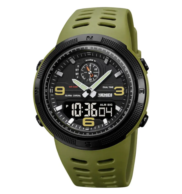Мужские спортивные часы Skmei 1655 (Зеленый с черным табло) Винница - изображение 1