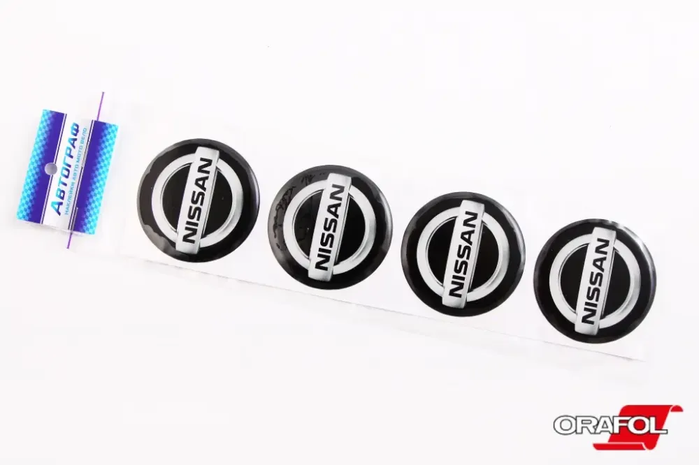 Наклейка на колпак 55мммкон Nissan чорна Автограф (4 шт.) Вінниця - фото 1