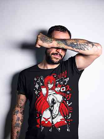 Футболка для мальчика аниме Риас Греморйе Хигх Скхоол оверсайз (рост от 165 до 180 ) Черний AnimeJ0315m Днепр