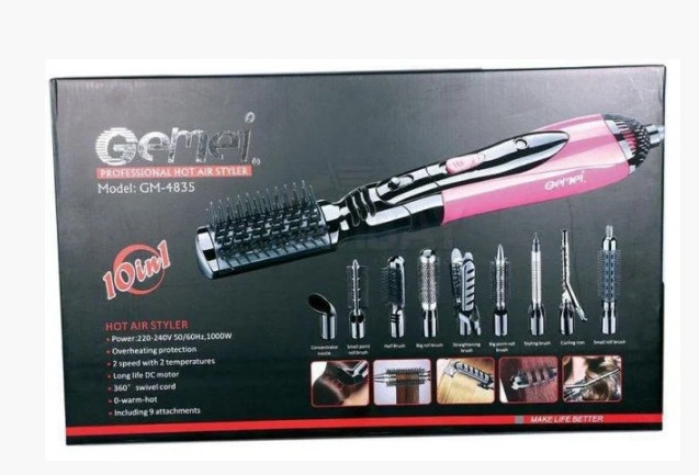 Стайлер Gemei GM 4835 Фен-щетка 10 в 1 Киев - изображение 5