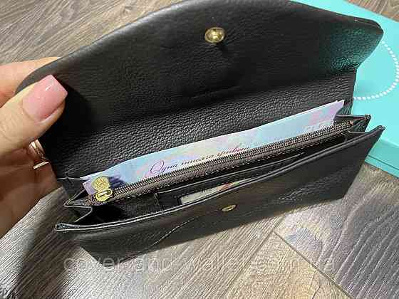 Тонкий м'який жіночий гаманець із міцної шкіри коричневого кольору Guxilai Київ