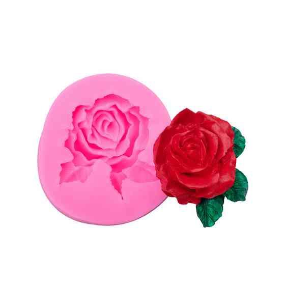 Молд силіконовий Троянда 80 на 78 мм рожевий Київ