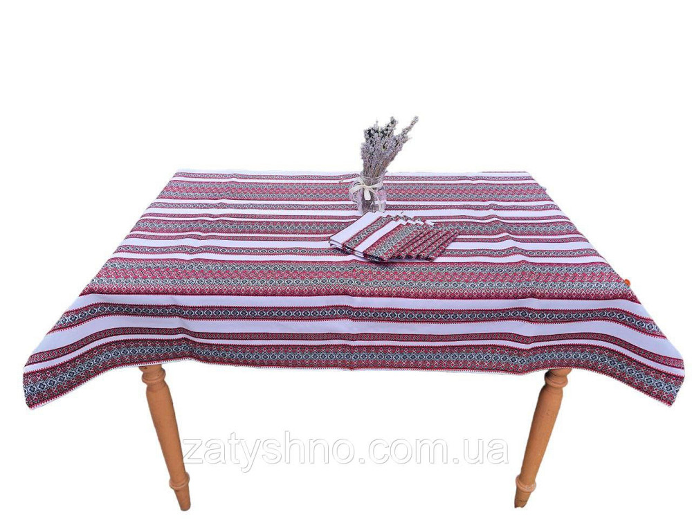 Вышитая  скатерть с салфетками  машинная вышивка 120*140 Киев - изображение 5