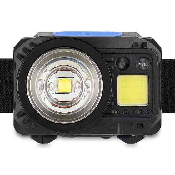 Ліхтар налобний Brevia 550Lm, 3W CREE XPG+COB, 1200mAh/3xAAA, Zoom, з сенсором білий/червоний Львів