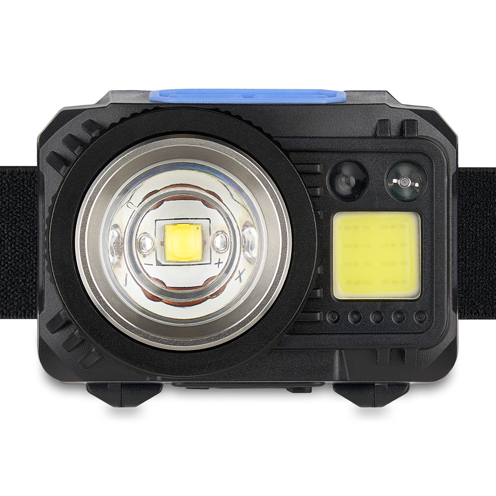 Ліхтар налобний Brevia 550Lm, 3W CREE XPG+COB, 1200mAh/3xAAA, Zoom, з сенсором білий/червоний Львів - фото 2