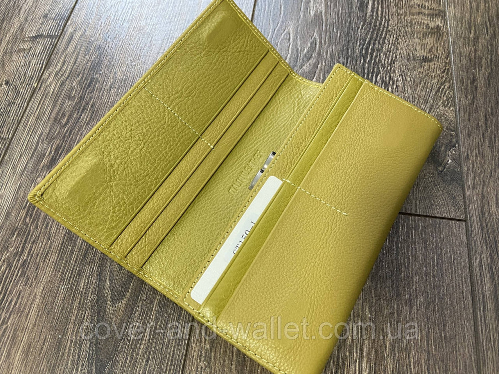 Классический женский кожаный кошелёк оливкового цвета на магнитной застежке ST 150-1 Киев - изображение 3