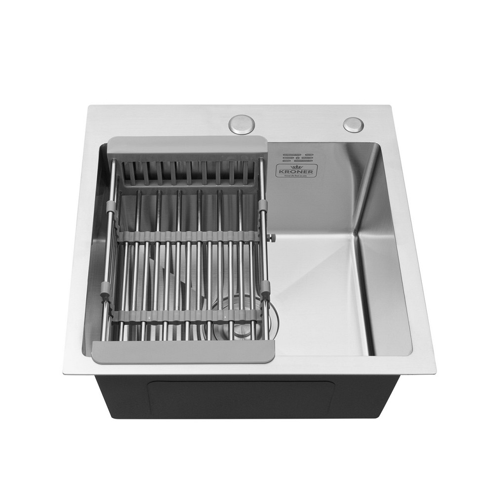 Кухонная мойка с нержавеющей стали Kroner KRP Gebürstet - 4545HM (3.0/1.0 мм) Киев - изображение 6