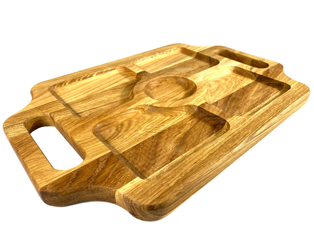 Деревянная тарелка прямоугольная из натурального дерева, закусочная тарелка 44х29х2,5 см Каменец-Подольский - изображение 4