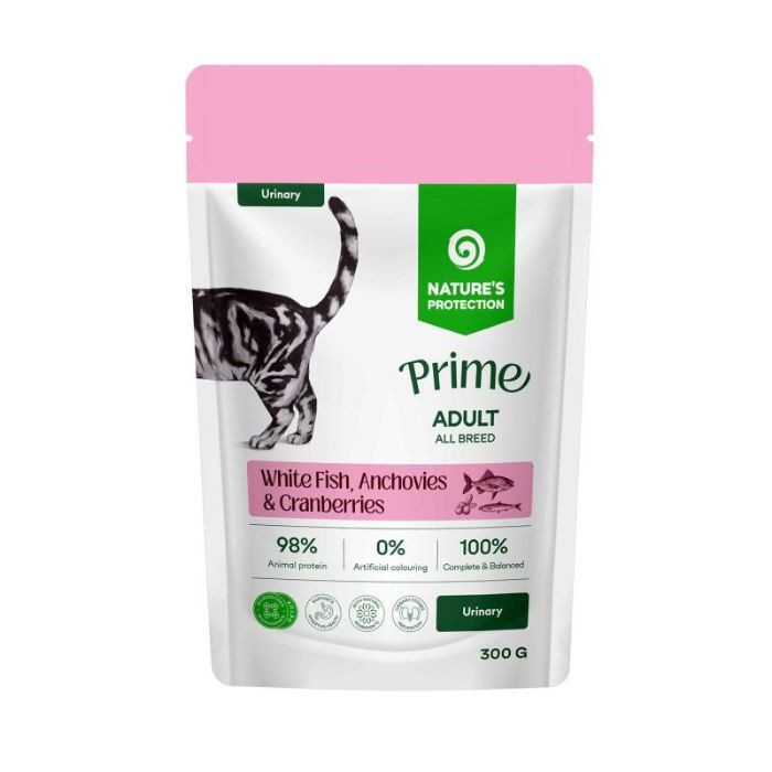 Nature's Protection Prime Urinary Adult Cats White Fish, Anchovies and Cranberries Вологий корм для котів для підтримки сечовидільної системи з б Київ - фото 1