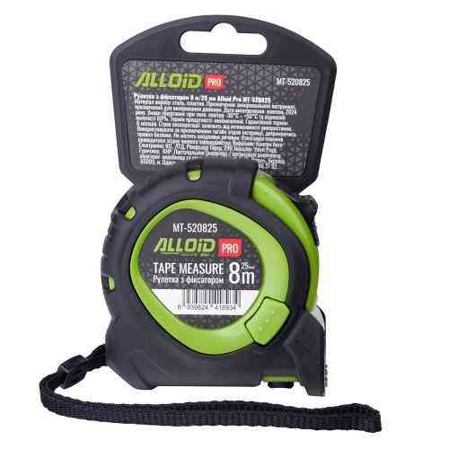 Alloid Pro. Рулетка з фіксатором  8 м/25 мм, MT-520825 Одеса