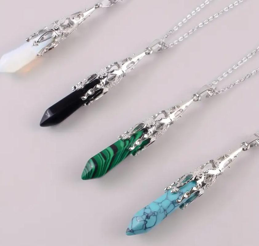 Кулон-маятник из натурального камня бирюзы (6 см) – подвеска для балансировки чакр. Киев - изображение 5