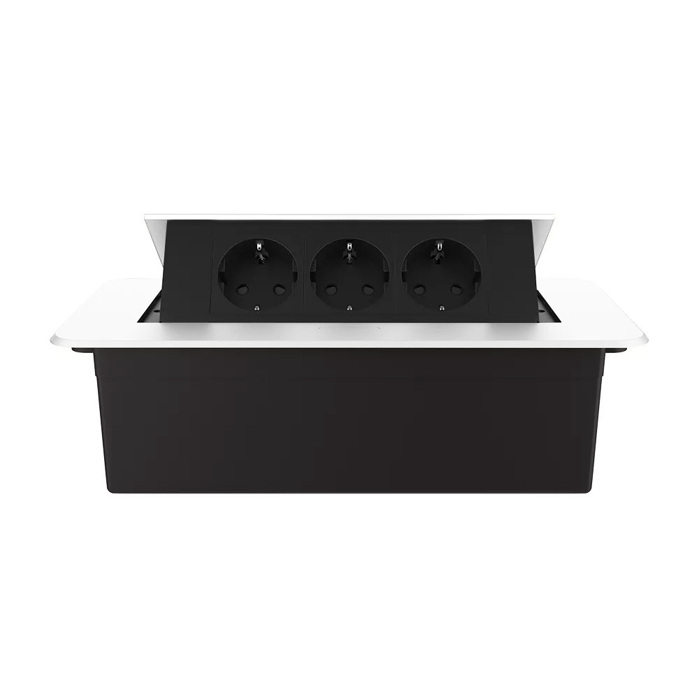 LIVOLO Меблева розетка потрійна LIVOLO біла, вбудована у стільницю, для кухні/офісу/конференц-з Коломия - фото 2