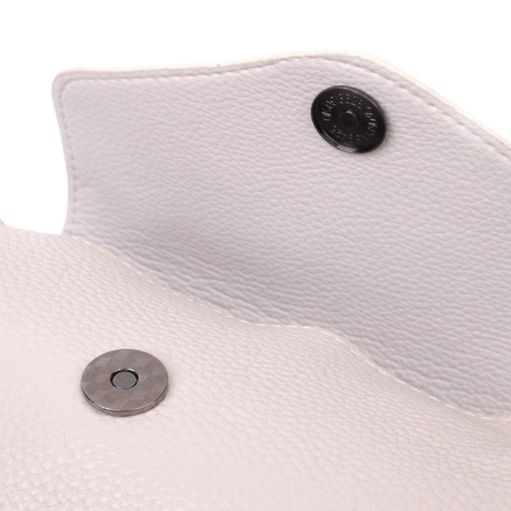 Шкіряна сумка з трикутним клапаном Vintage 22255 Біла Київ - фото 4