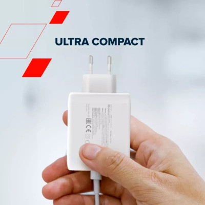 Зарядний пристрій Canyon CU100ACC GaN 100W 3xPD 1xQC EU White (CNS-CUW100ACC) Вінниця - фото 3