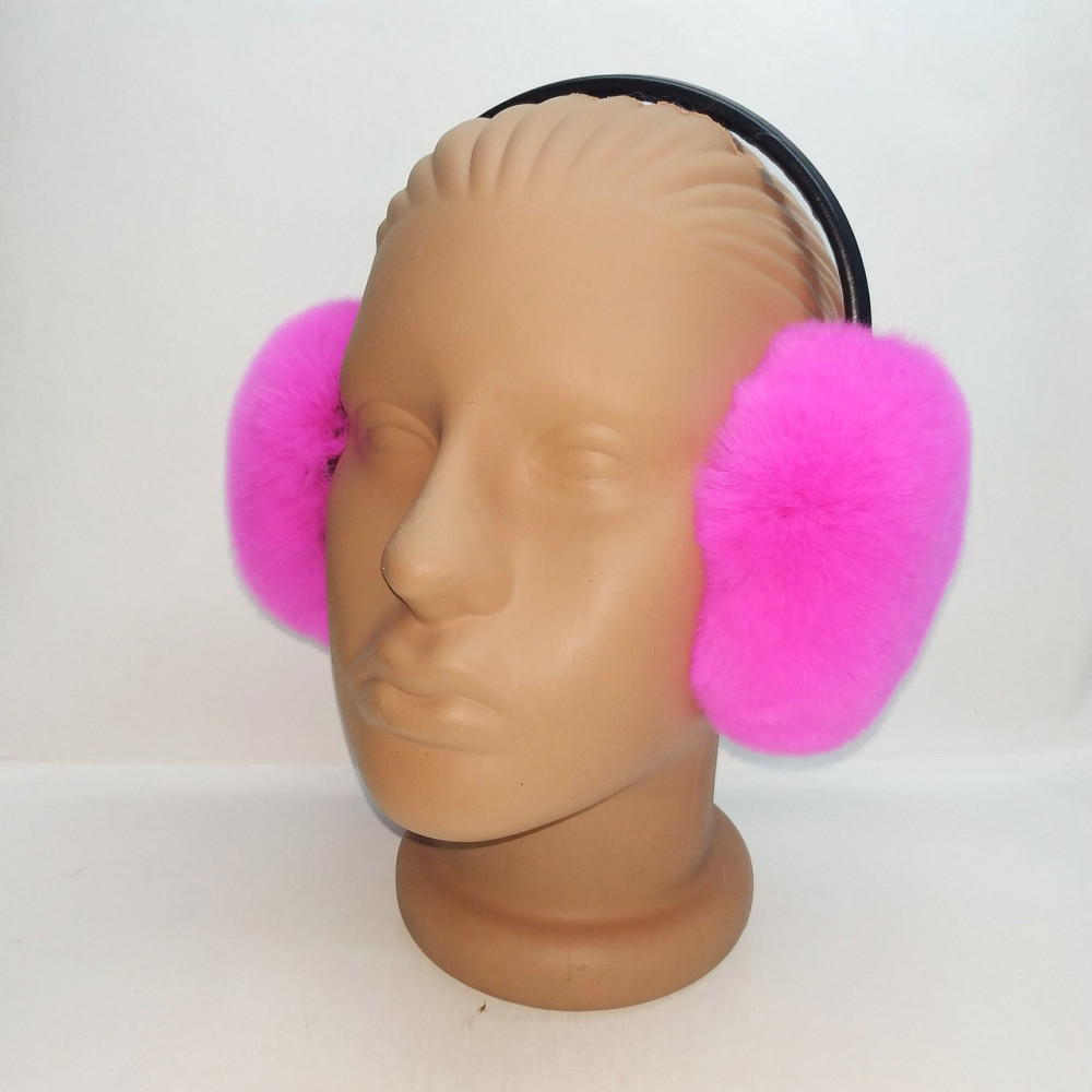 Хутряні навушники жіночі з Rex Фуксія Харків - фото 3