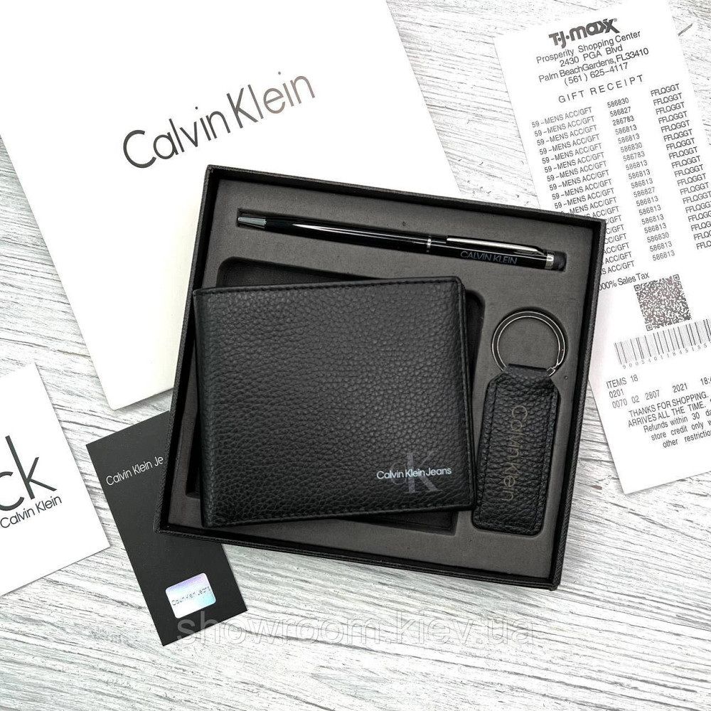 Шкіряне чоловіче портмоне Calvin Klein у подарунковій коробці (8875-3) Київ - фото 8