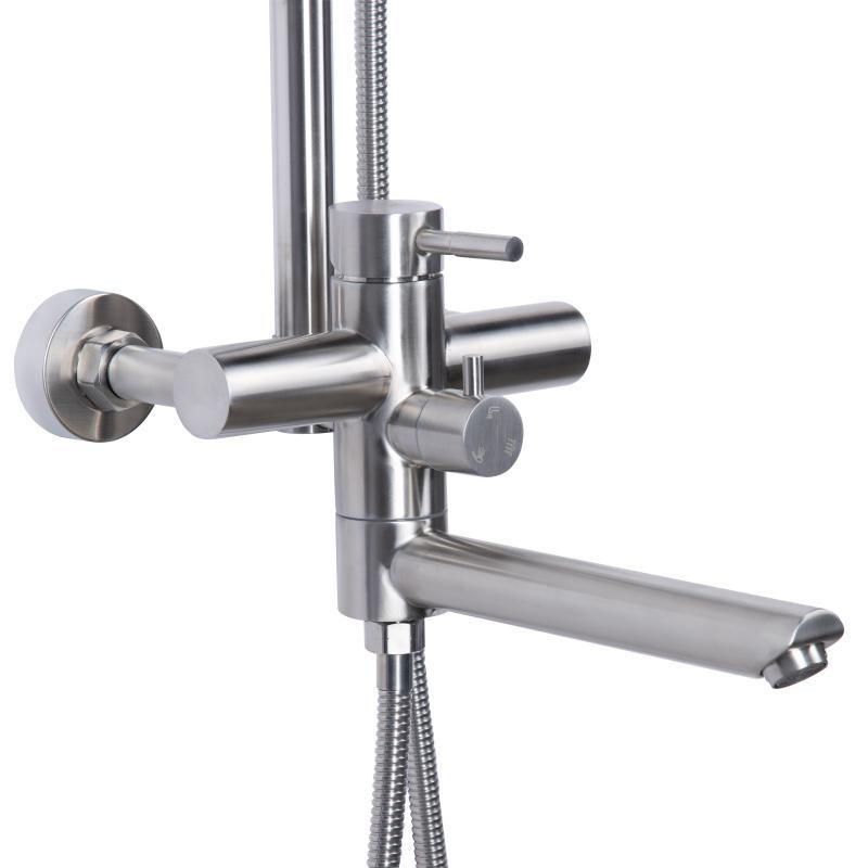 Душевая система универсальная Lidz Aria 1033 Nickel на три потребителя (с изливом) из нержавеющей стали Харьков - изображение 3