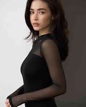 Женский Боди с сеточкой длинный рукав стойка под горло Ozkan 22779 L Киев