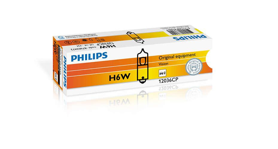 Покажна лампа галогенова PHILIPS 12036CP H6W 12 V 6 W BAX9s Харків - фото 2