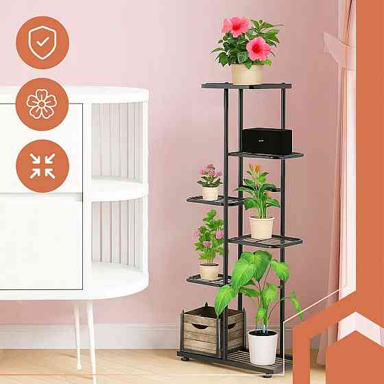 Подставка для цветов металлическая 6-ярусная в стиле лофт Ruhhy (26040) Нововолынск