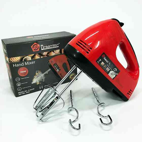 Міксер зі швидкостями і насадками DOMOTEC, Ручний міксер з насадками нержавіюча сталь FJ-68 Львів
