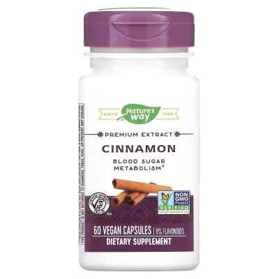 Витаминно-минеральный комплекс Nature's Way Корица, экстракт премиум-класса, Cinnamon, 60 вегетариански (NWY15492) Винница